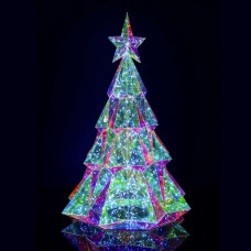 HOLOGRAM ALBERO IRIDESCENTE C/LED CM.65H (2pz)